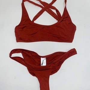 Rust orange bathing suit